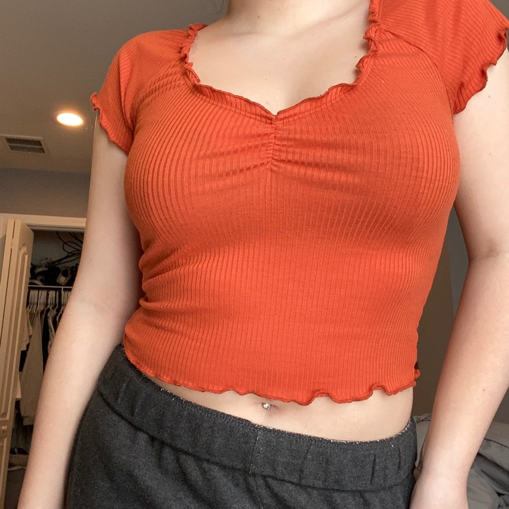 tillys orange cinched tee